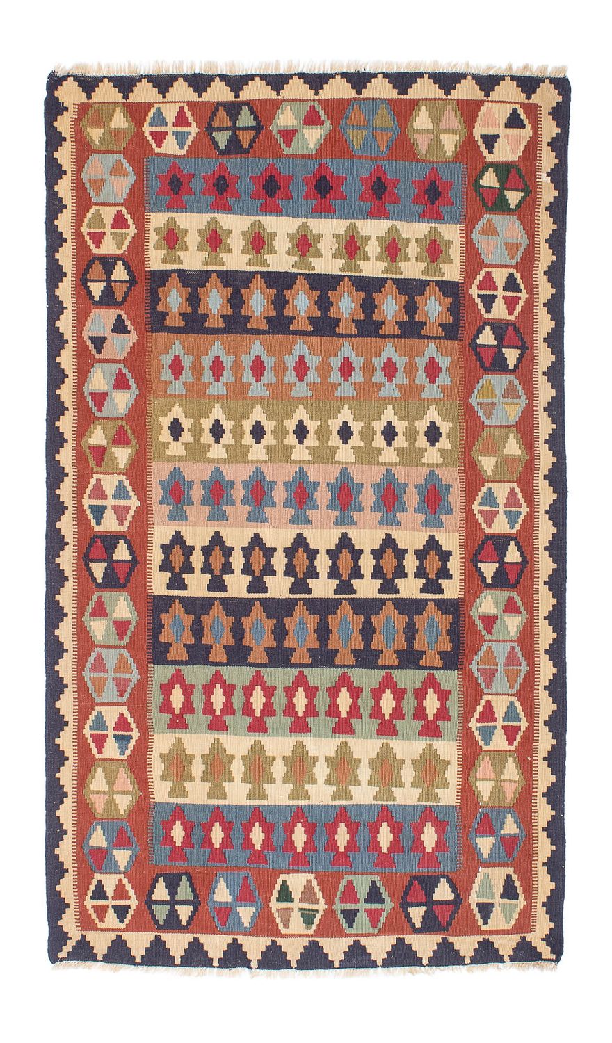 Kelim Carpet - orientalisk matta - 194 x 114 cm - flerfärgad