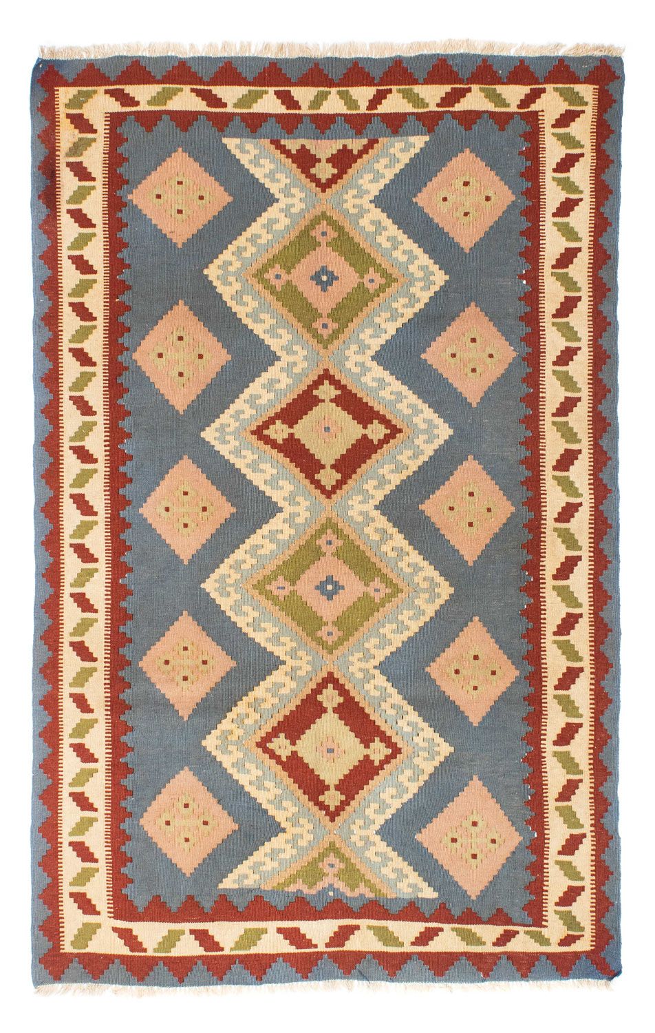 Kelim Carpet - orientalisk matta - 200 x 130 cm - ljusblå