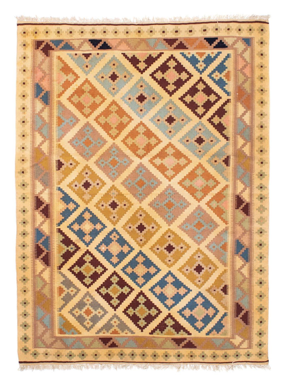 Kelim Carpet - orientalisk matta - 190 x 142 cm - ljusbrun