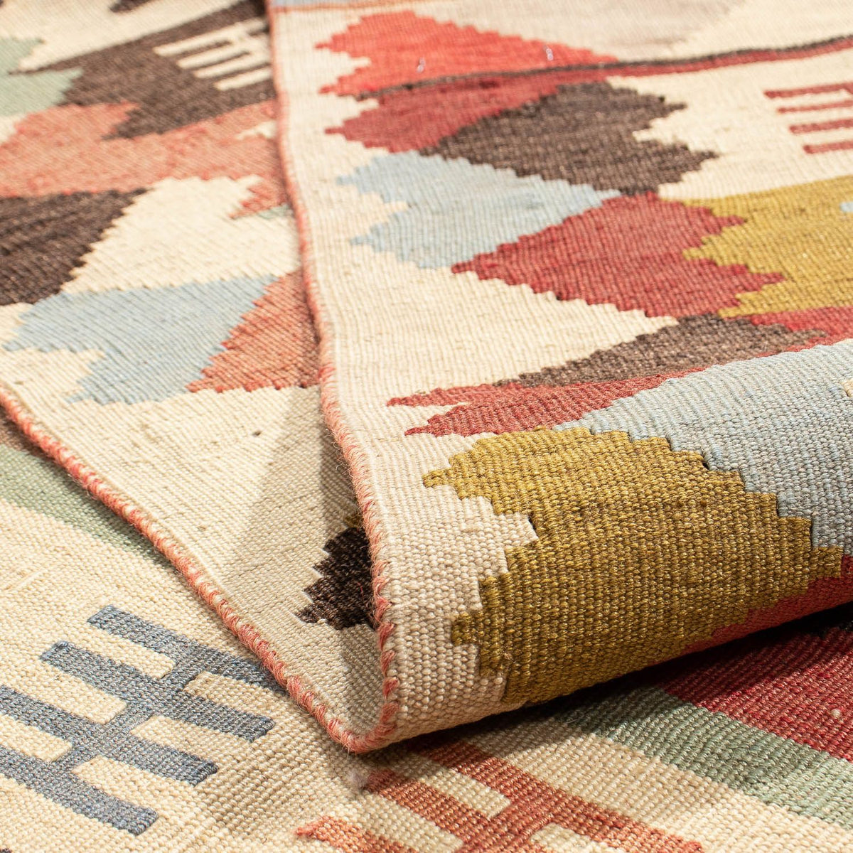 Kelim Carpet - orientalisk matta - 191 x 125 cm - brun