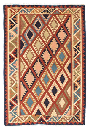 Kelim Carpet - orientalisk matta - 182 x 121 cm - flerfärgad