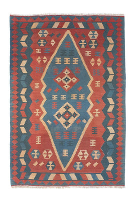 Kelim Carpet - orientalisk matta - 167 x 114 cm - blå