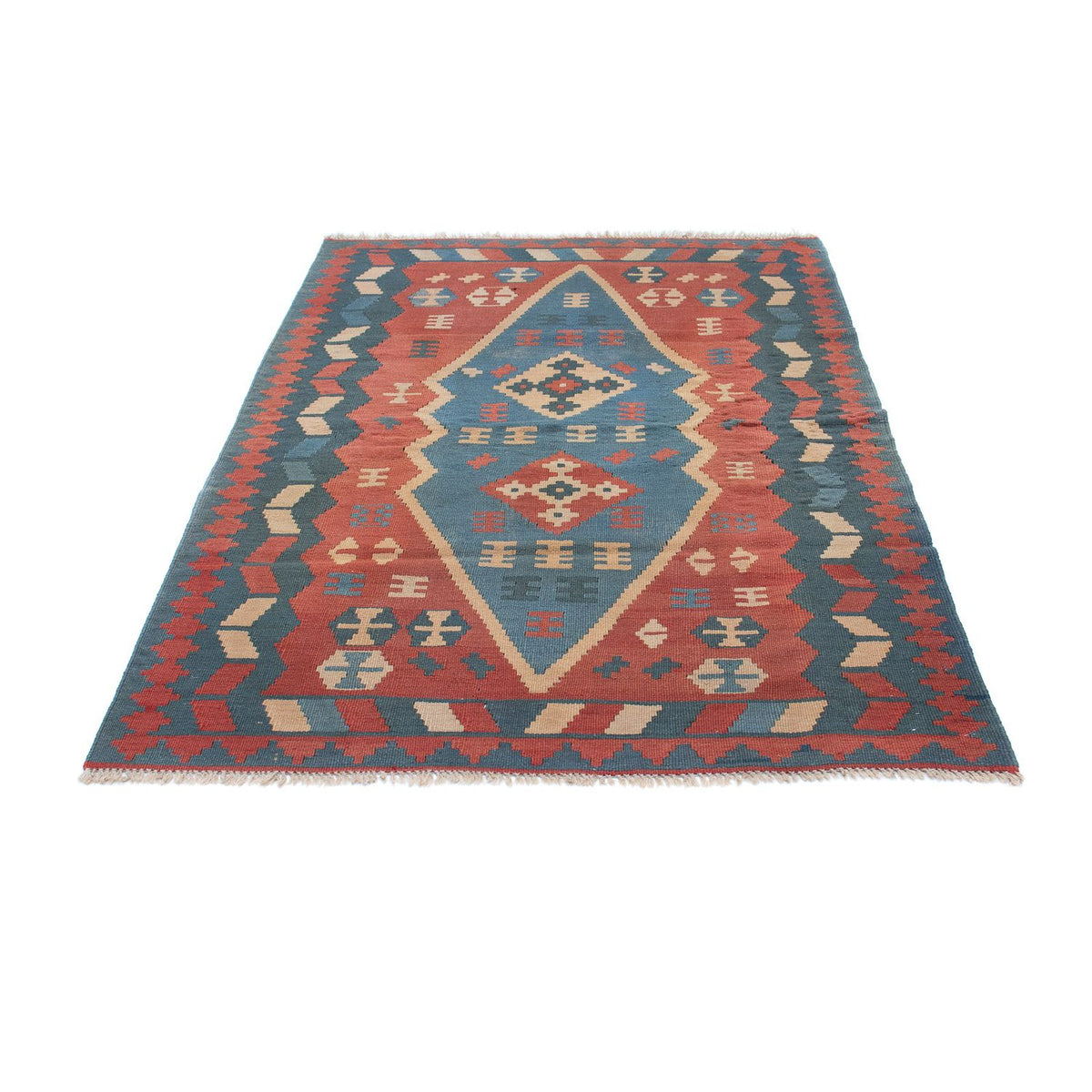 Kelim Carpet - orientalisk matta - 167 x 114 cm - blå