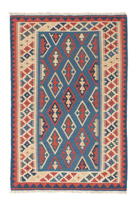 Kelim Carpet - orientalisk matta - 168 x 114 cm - blå