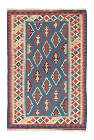 Kelim Carpet - orientalisk matta - 168 x 114 cm - blå