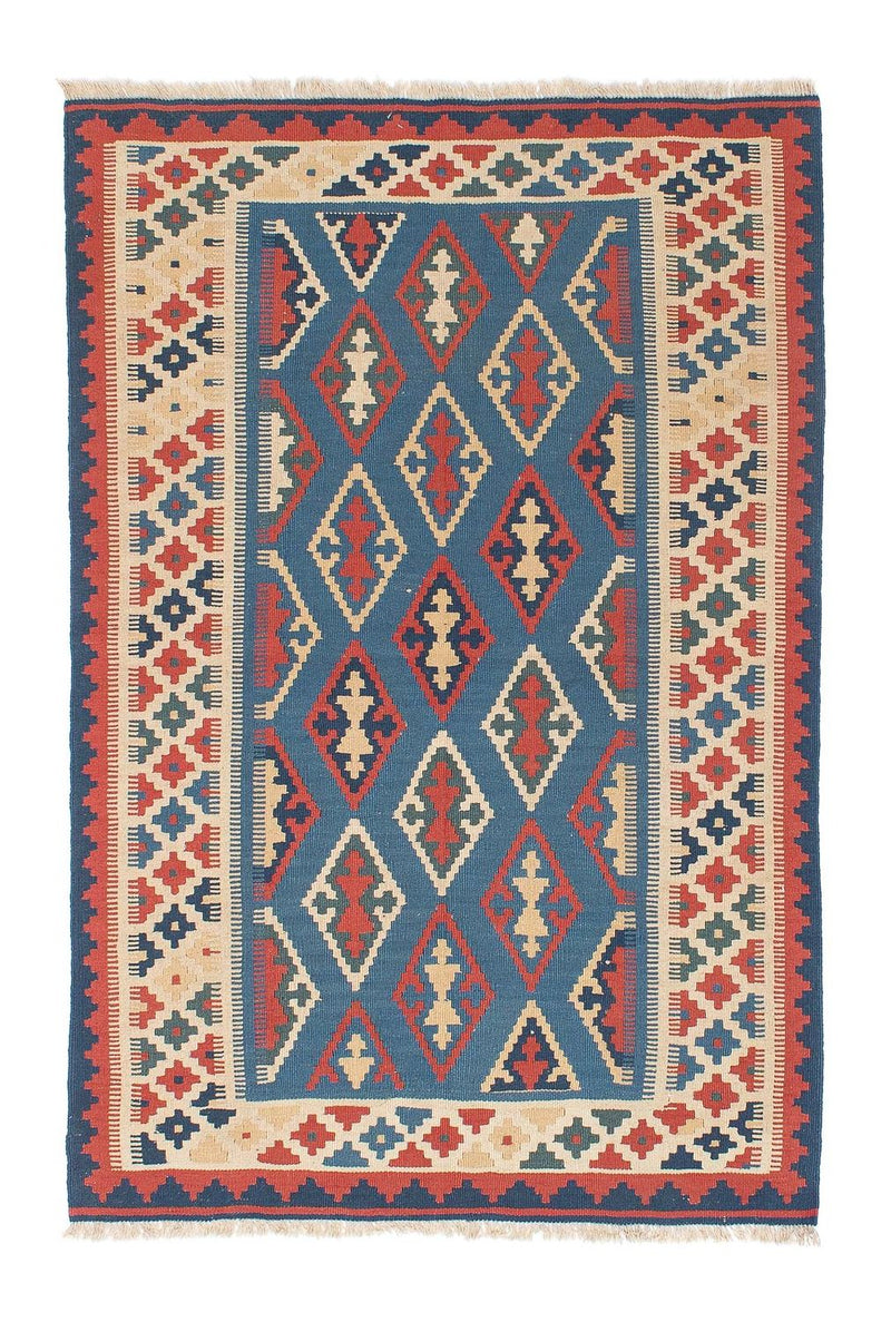 Kelim Carpet - orientalisk matta - 168 x 114 cm - blå