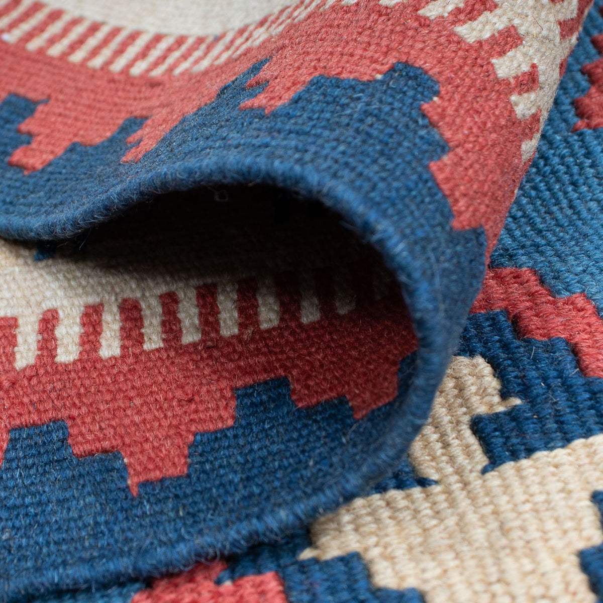 Kelim Carpet - orientalisk matta - 168 x 114 cm - blå