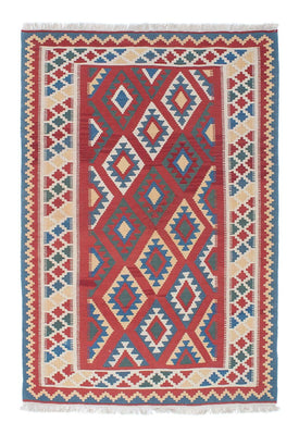 Kelim Carpet - orientalisk matta - 186 x 125 cm - mörkröd