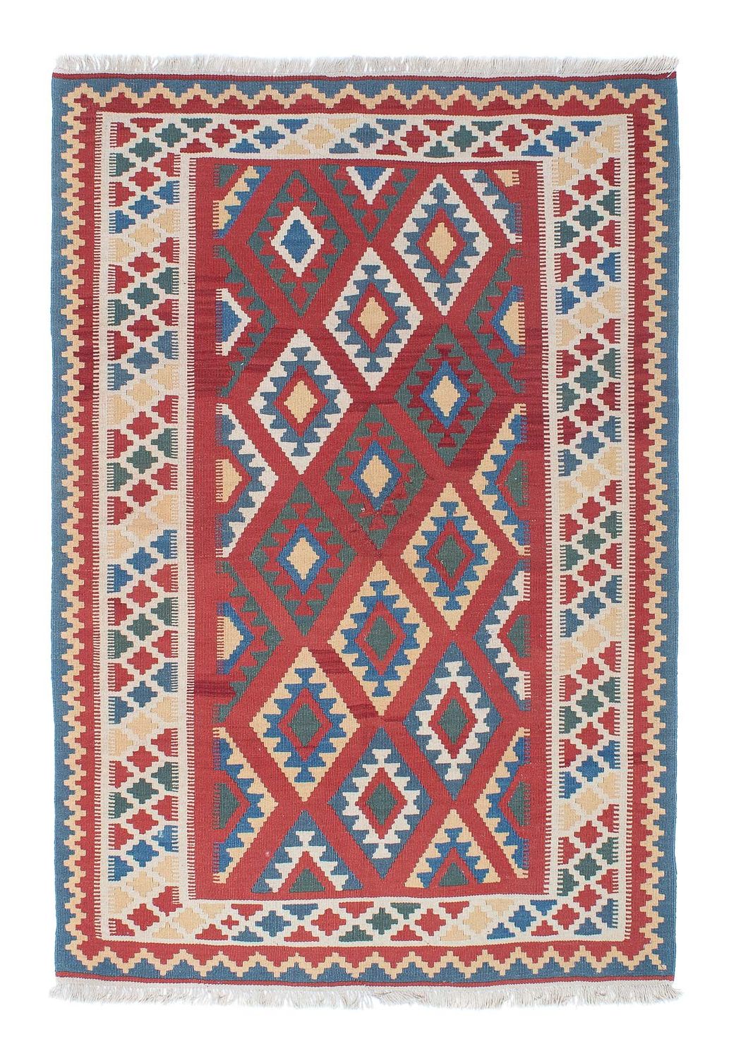 Kelim Carpet - orientalisk matta - 186 x 125 cm - mörkröd
