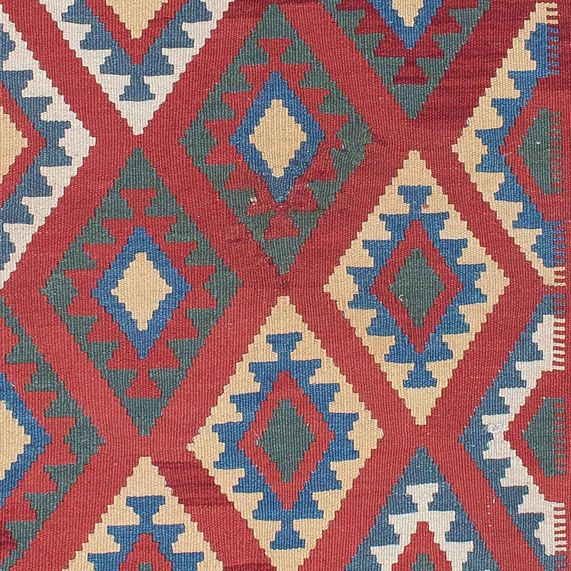 Kelim Carpet - orientalisk matta - 186 x 125 cm - mörkröd