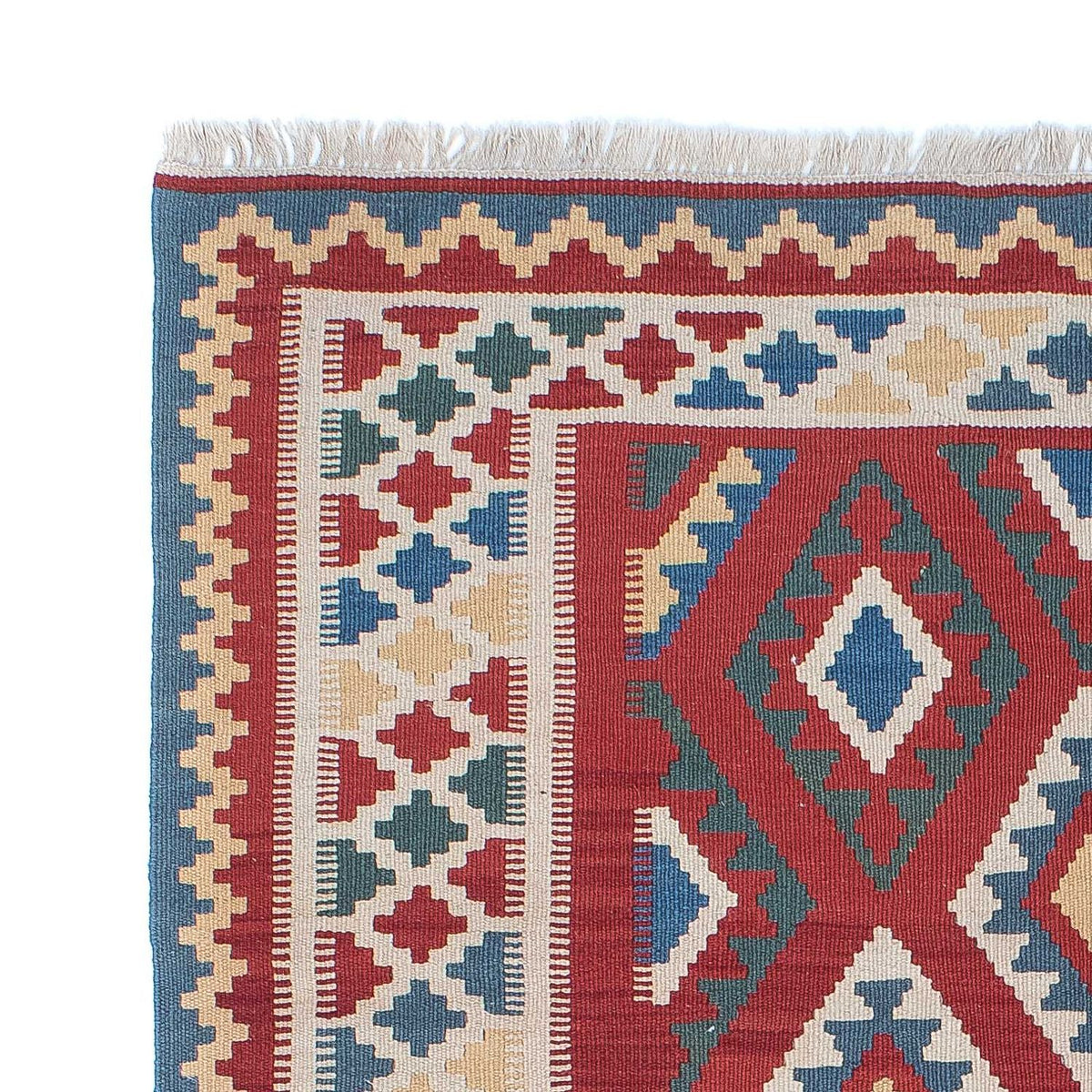 Kelim Carpet - orientalisk matta - 186 x 125 cm - mörkröd