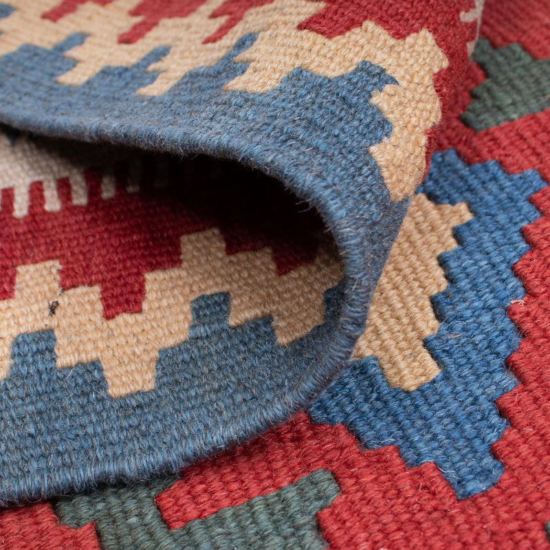 Kelim Carpet - orientalisk matta - 186 x 125 cm - mörkröd