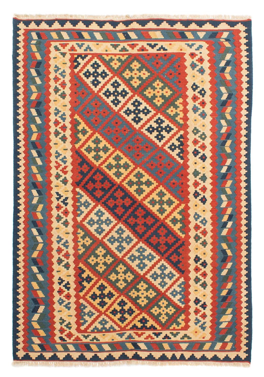Kelim Carpet - orientalisk matta - 208 x 158 cm - flerfärgad