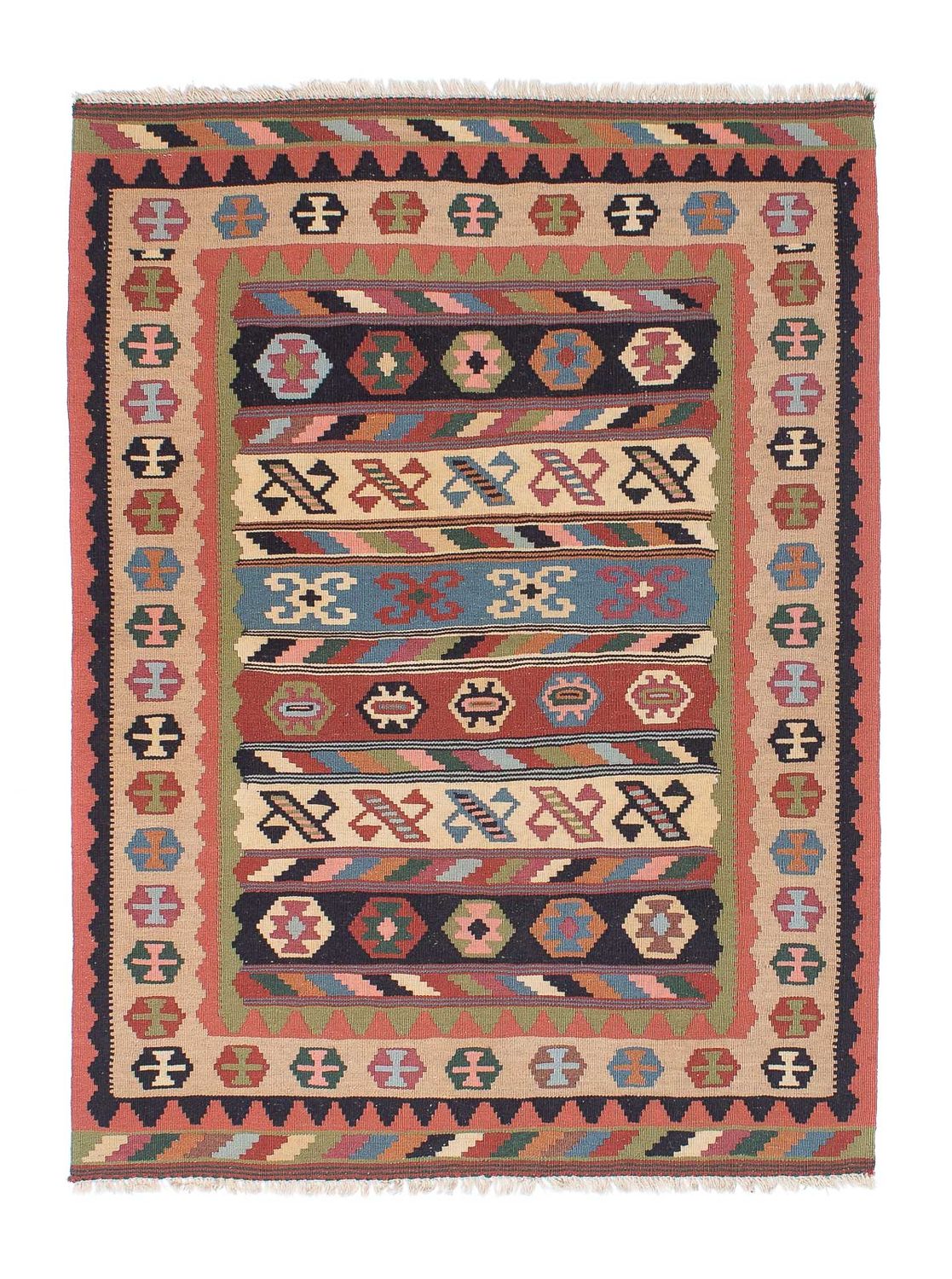 Kelim Carpet - orientalisk matta - 144 x 105 cm - flerfärgad