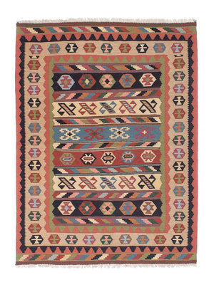 Kelim Carpet - orientalisk matta - 144 x 105 cm - flerfärgad