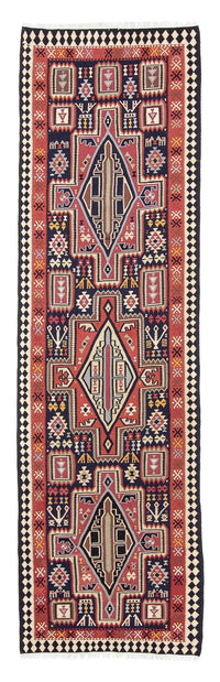 Runner Kelim Carpet - orientalisk matta - 382 x 102 cm - flerfärgad