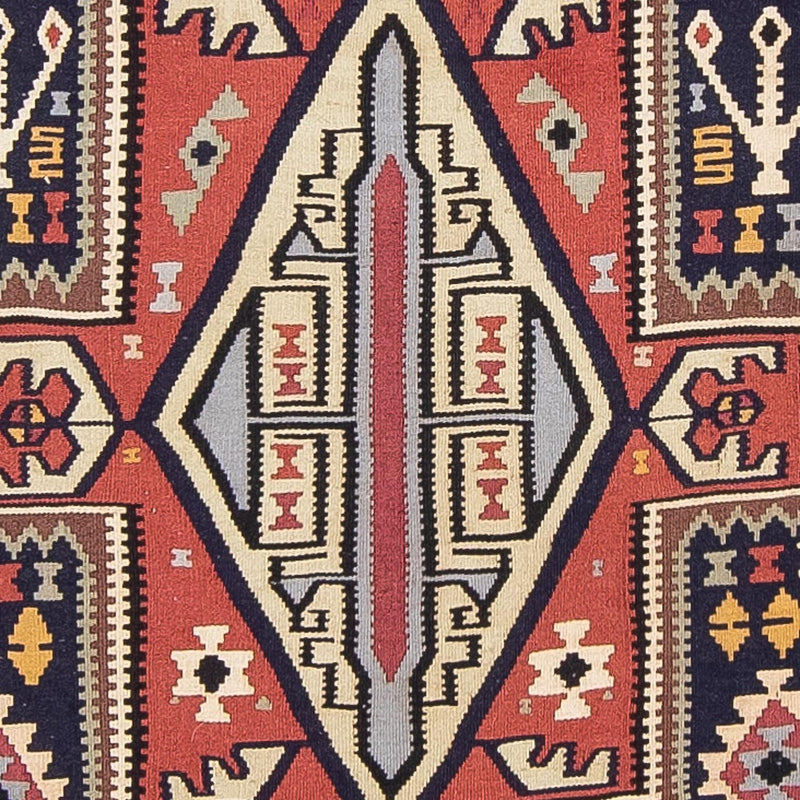 Runner Kelim Carpet - orientalisk matta - 382 x 102 cm - flerfärgad