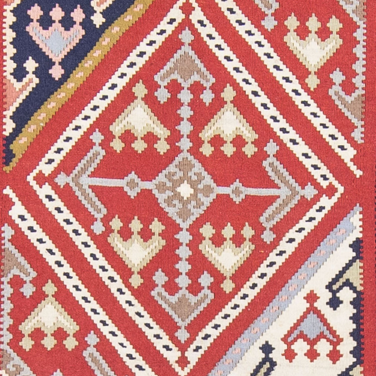 Runner Kelim Carpet - orientalisk matta - 384 x 100 cm - flerfärgad
