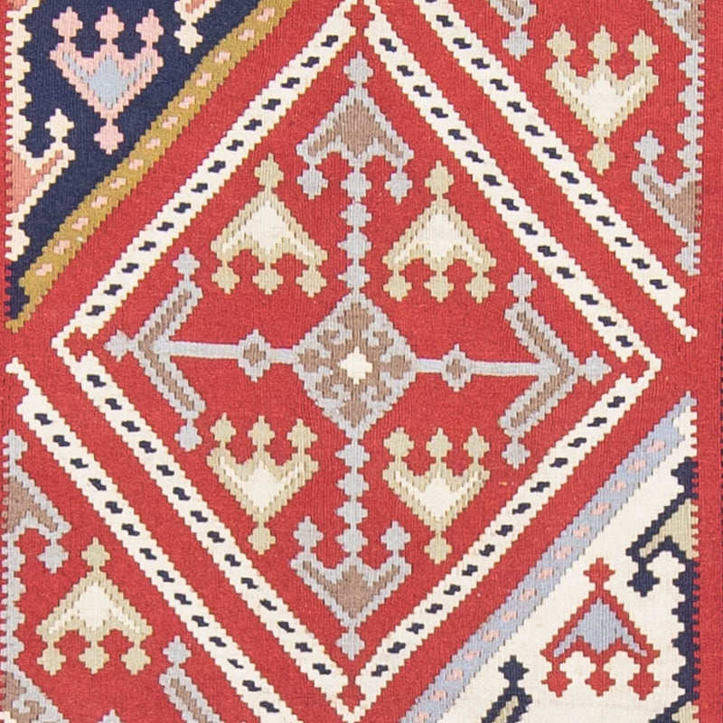 Runner Kelim Carpet - orientalisk matta - 384 x 100 cm - flerfärgad
