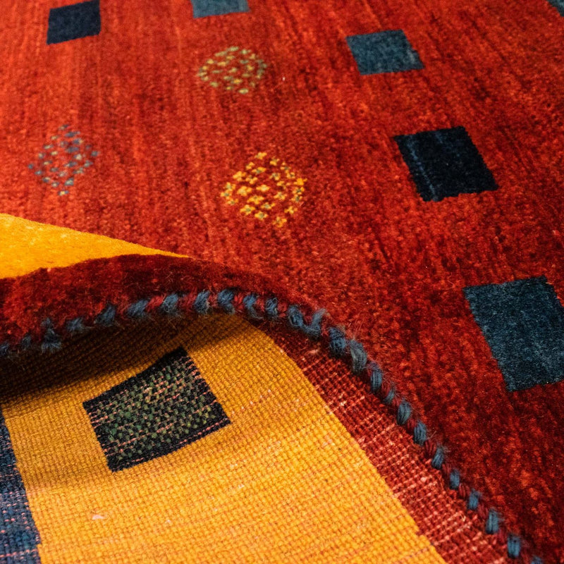 Gabbeh-matta - Loribaft Persian - 145 x 112 cm - mörkröd