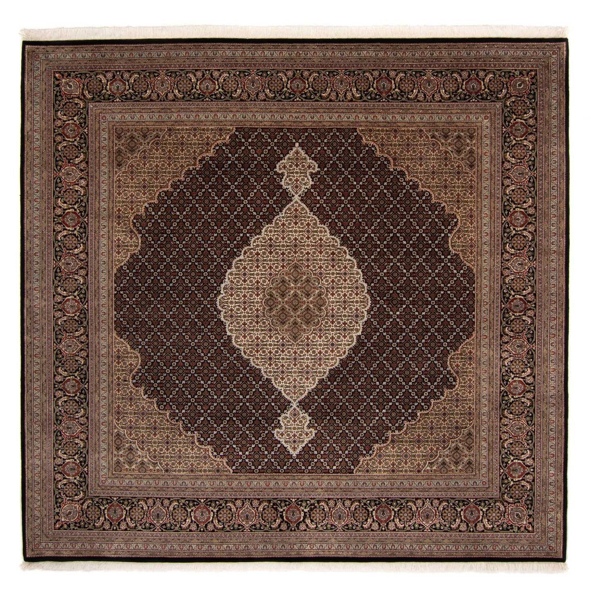 Persisk matta - Tabriz - 253 x 246 cm - mörkblå