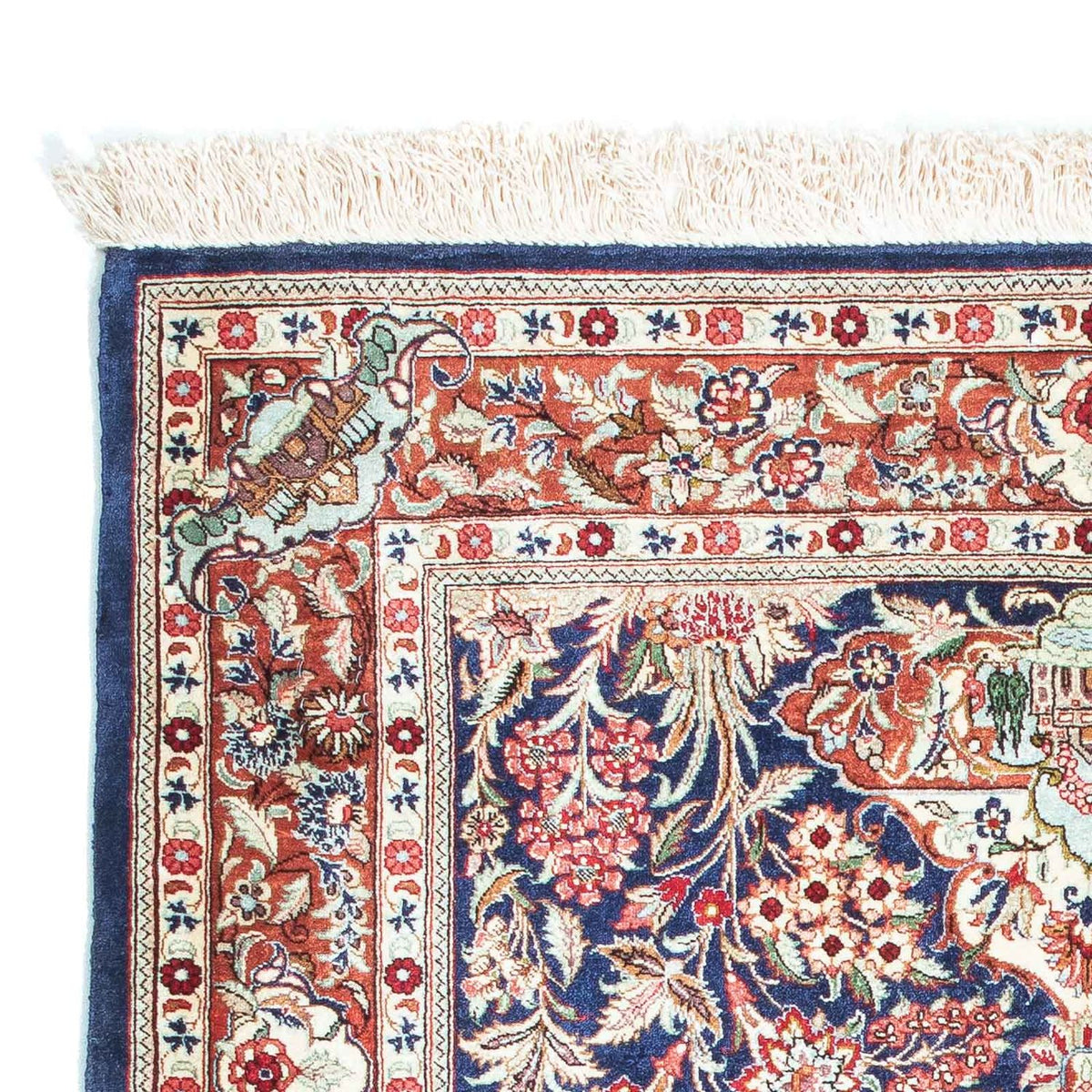 Persisk matta - Ghom - 118 x 80 cm - mörkblå