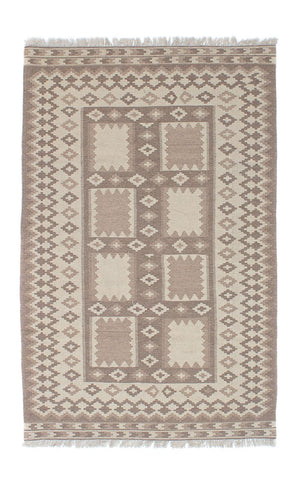 Kelim Carpet - orientalisk matta - 190 x 120 cm - ljusgrå