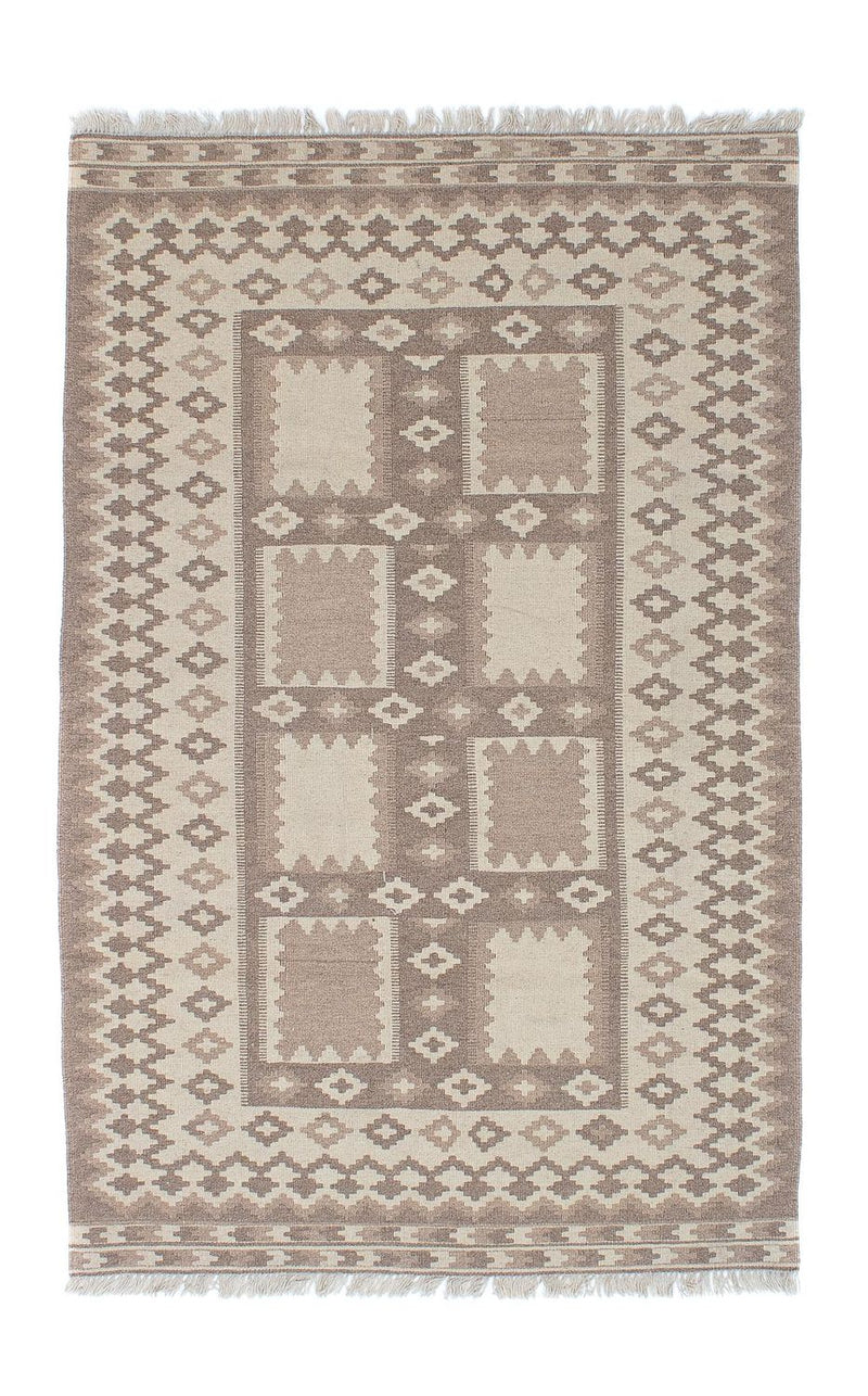 Kelim Carpet - orientalisk matta - 190 x 120 cm - ljusgrå