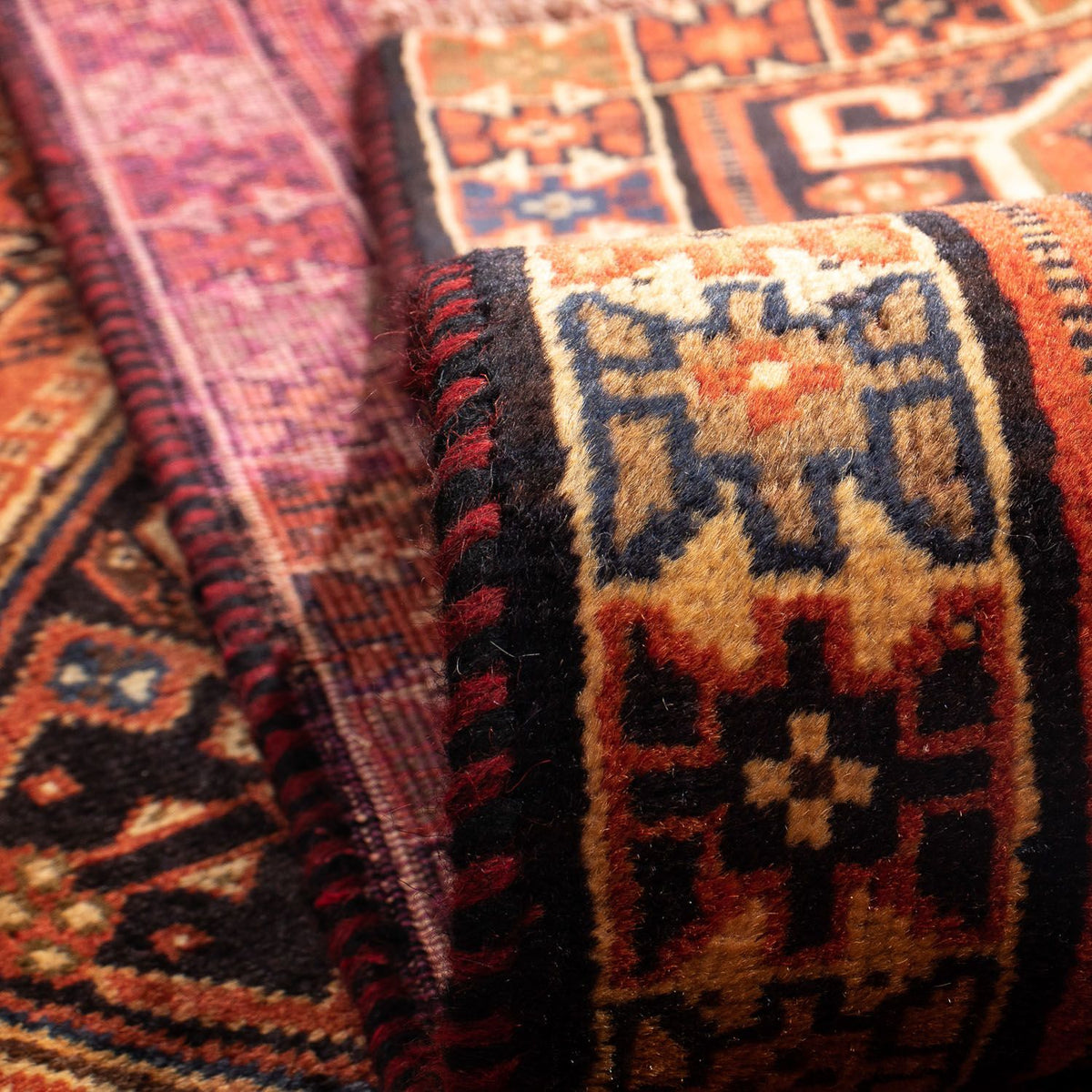 Persisk matta - Nomadic - 290 x 185 cm - mörkröd