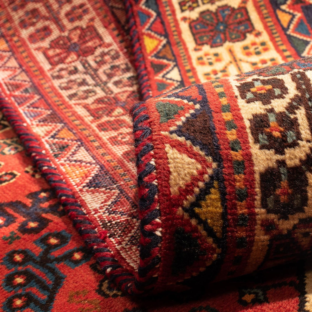 Persisk matta - Nomadic - 302 x 208 cm - mörkröd