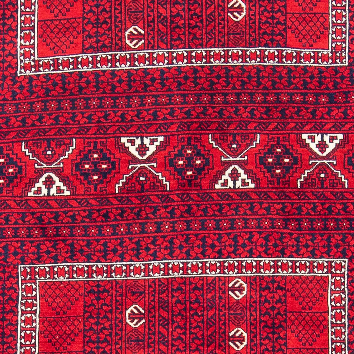 Turkaman-matta - 233 x 157 cm - mörkröd