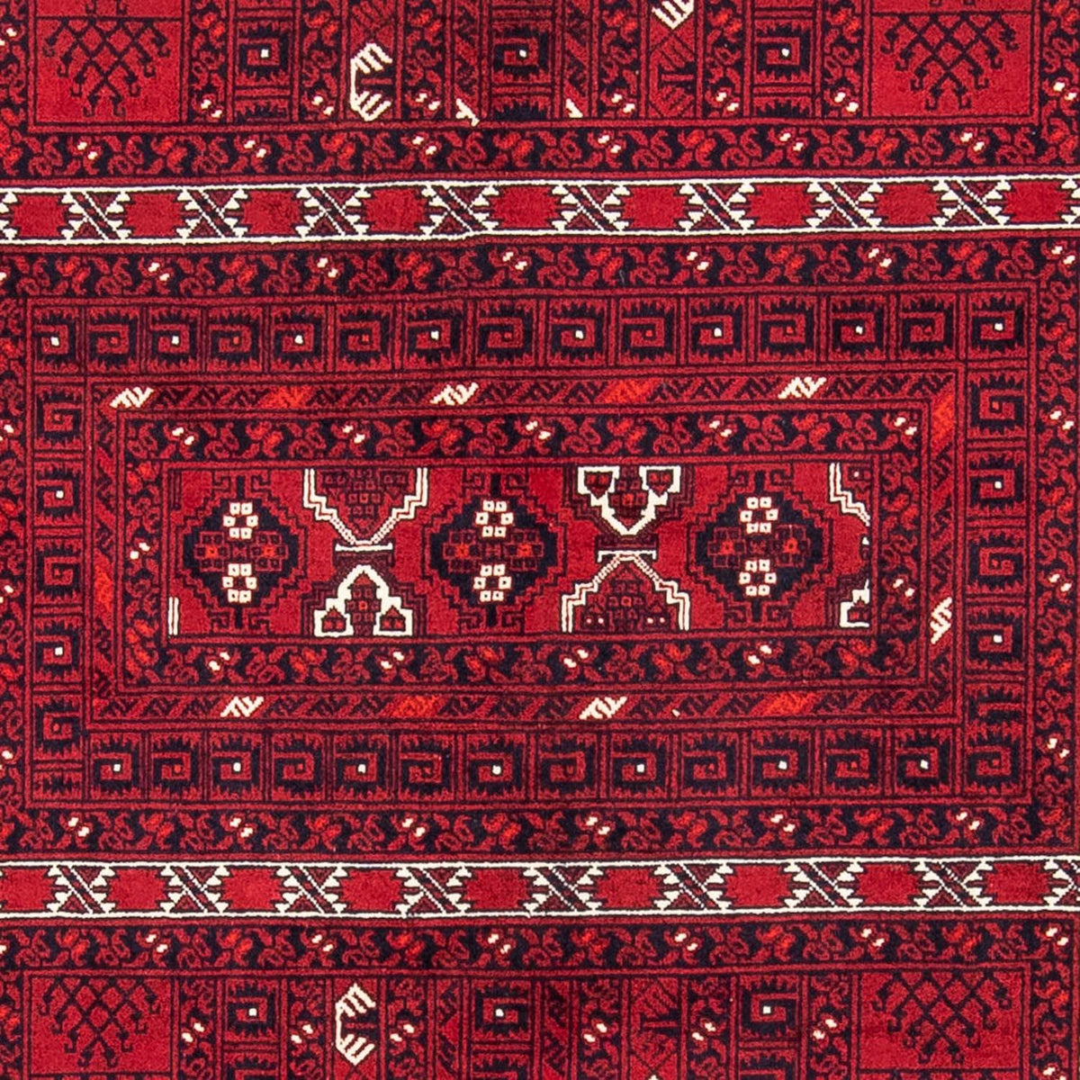 Turkaman-matta - 246 x 157 cm - mörkröd