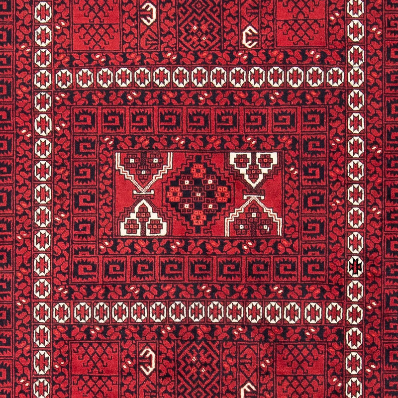 Turkaman-matta - 246 x 159 cm - mörkröd