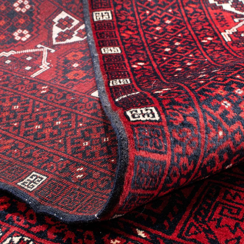 Turkaman-matta - 252 x 160 cm - mörkröd