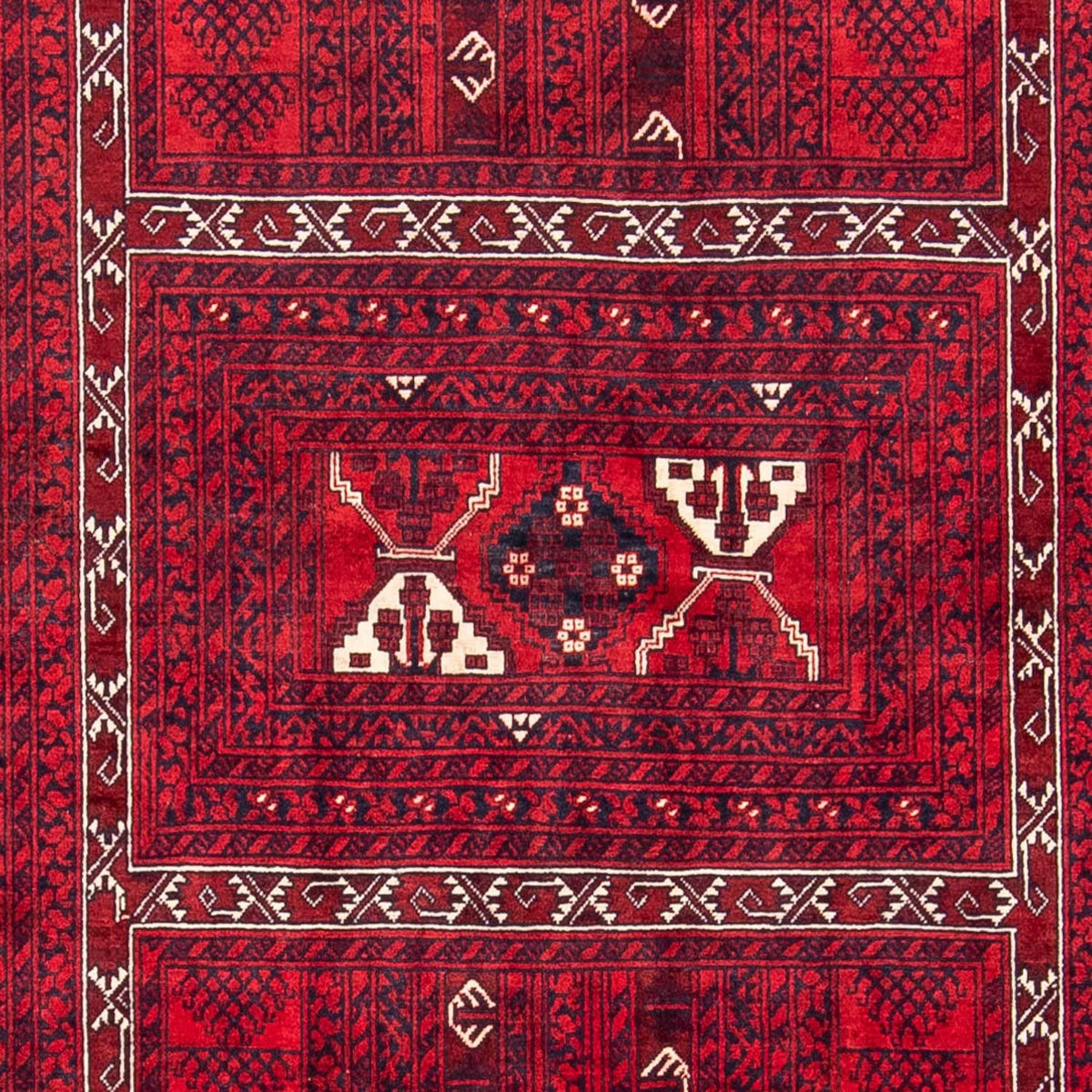 Turkaman-matta - 240 x 157 cm - mörkröd