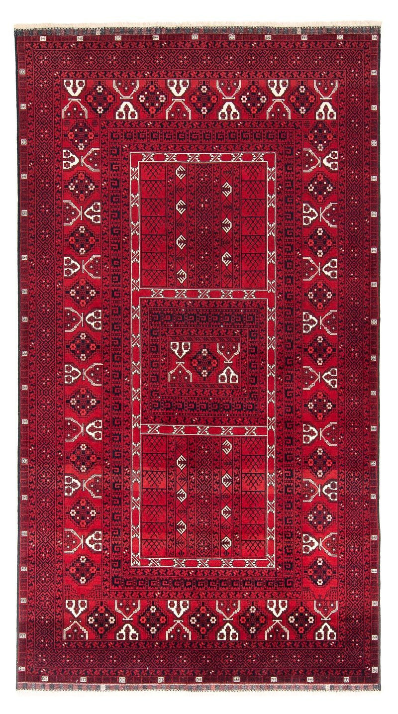 Turkaman-matta - 255 x 151 cm - mörkröd