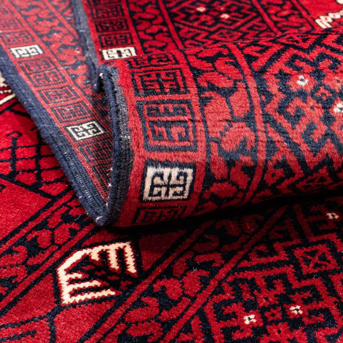 Turkaman-matta - 255 x 151 cm - mörkröd