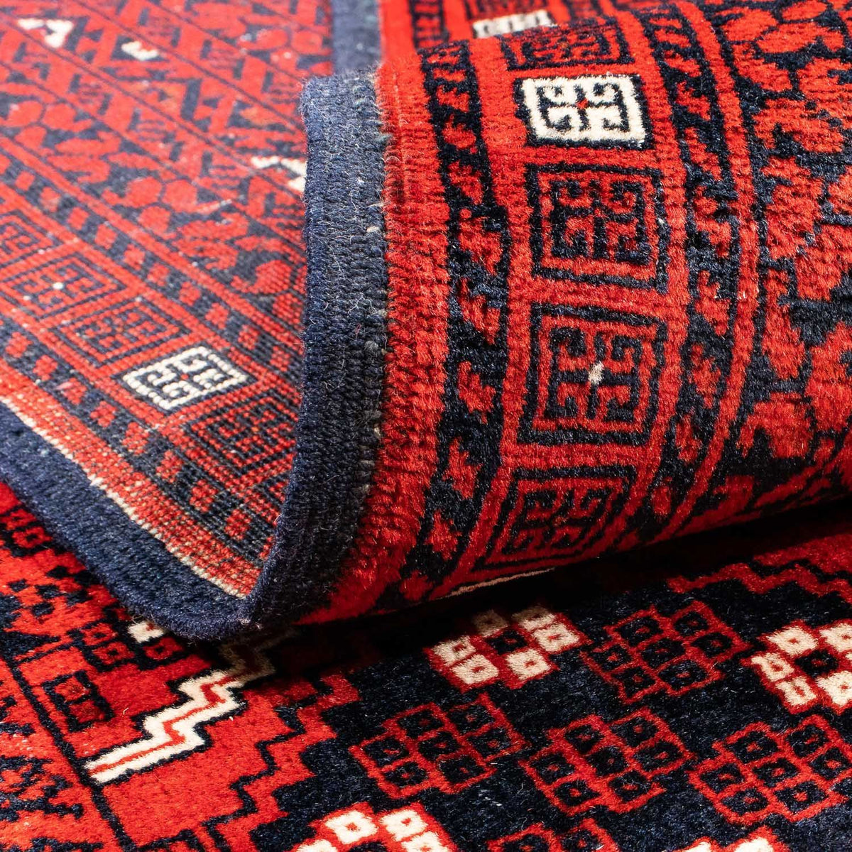 Turkaman-matta - 243 x 160 cm - mörkröd