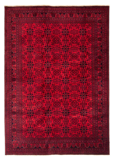 Afghansk matta 202x287cm - Oriental Carpet - mörkröd