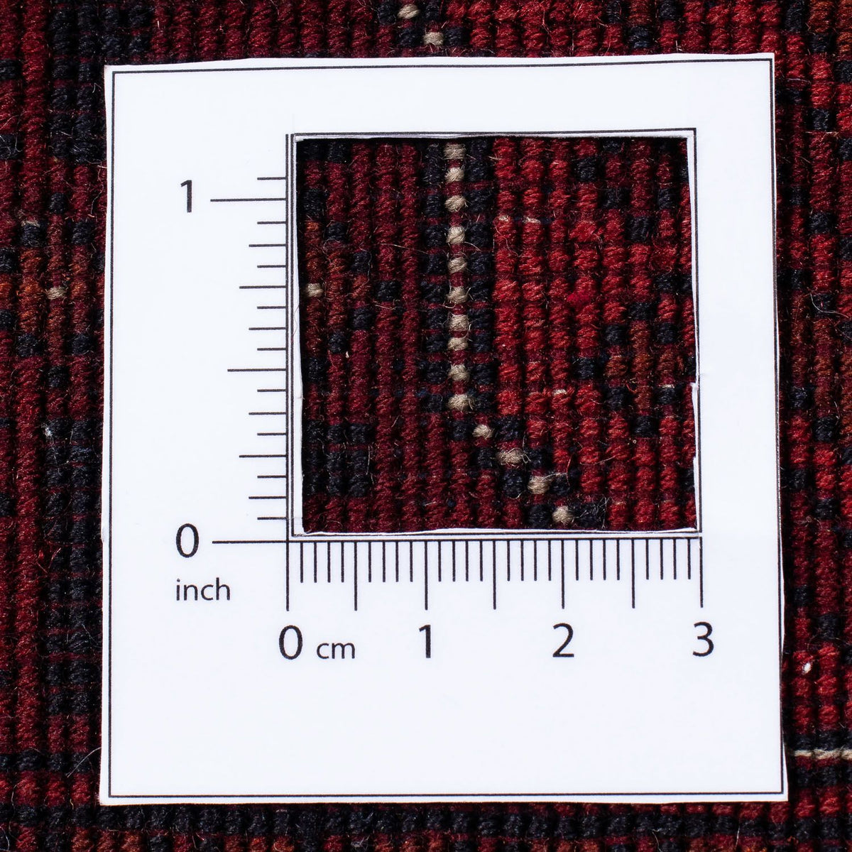 Afghansk matta - 287 x 202 cm - mörkröd