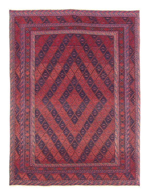 Kelim Carpet - orientalisk matta - 279 x 206 cm - mörkröd