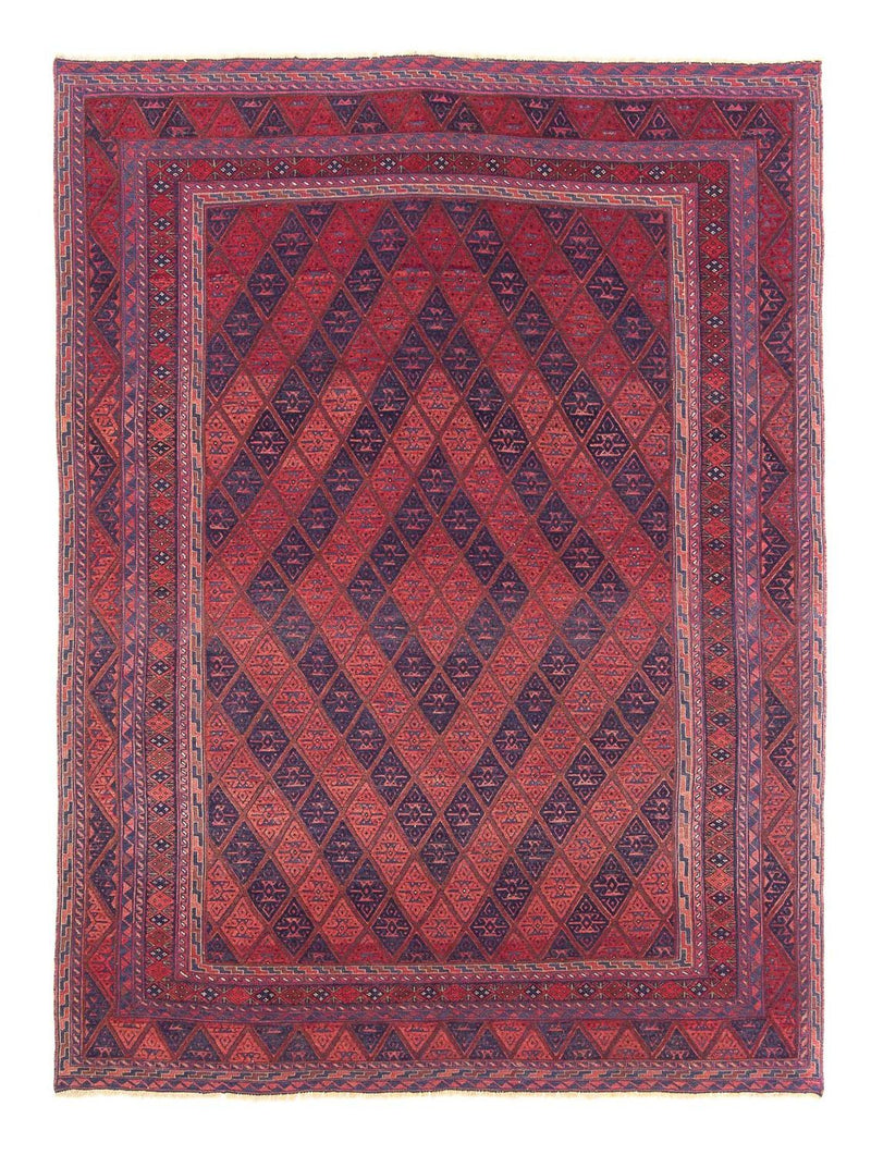 Kelim Carpet - orientalisk matta - 279 x 206 cm - mörkröd