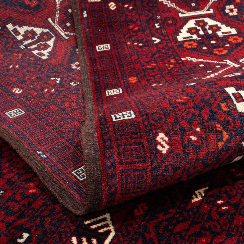 Turkaman-matta - 243 x 164 cm - mörkröd