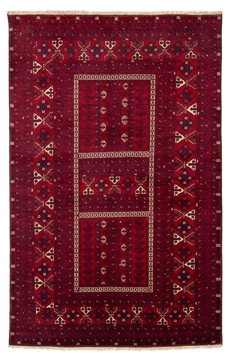 Turkaman-matta - 244 x 158 cm - mörkröd