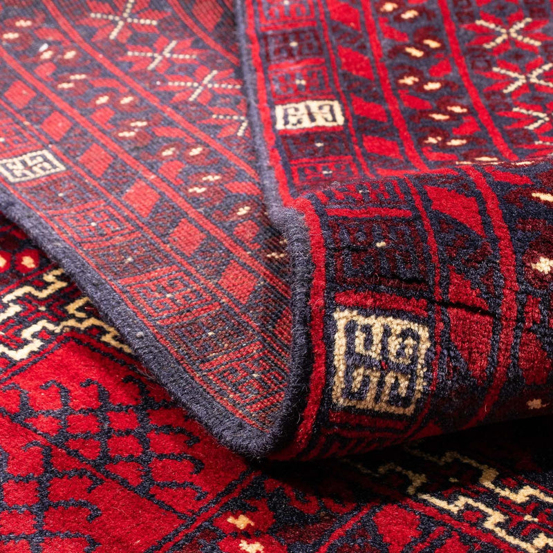 Turkaman-matta - 245 x 156 cm - mörkröd