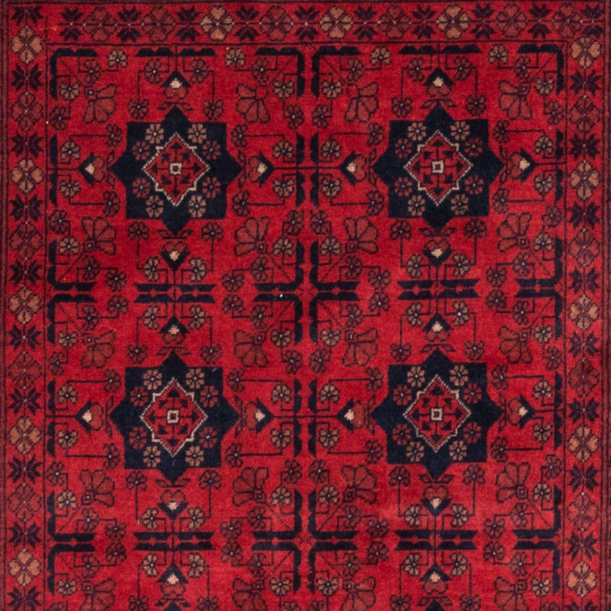 Afghansk matta - Kunduz - 188 x 129 cm - röd