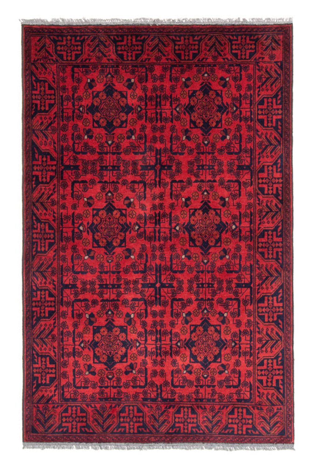 Afghansk matta - Kunduz - 186 x 126 cm - röd