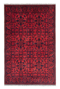 Afghansk matta - Kunduz - 186 x 126 cm - röd