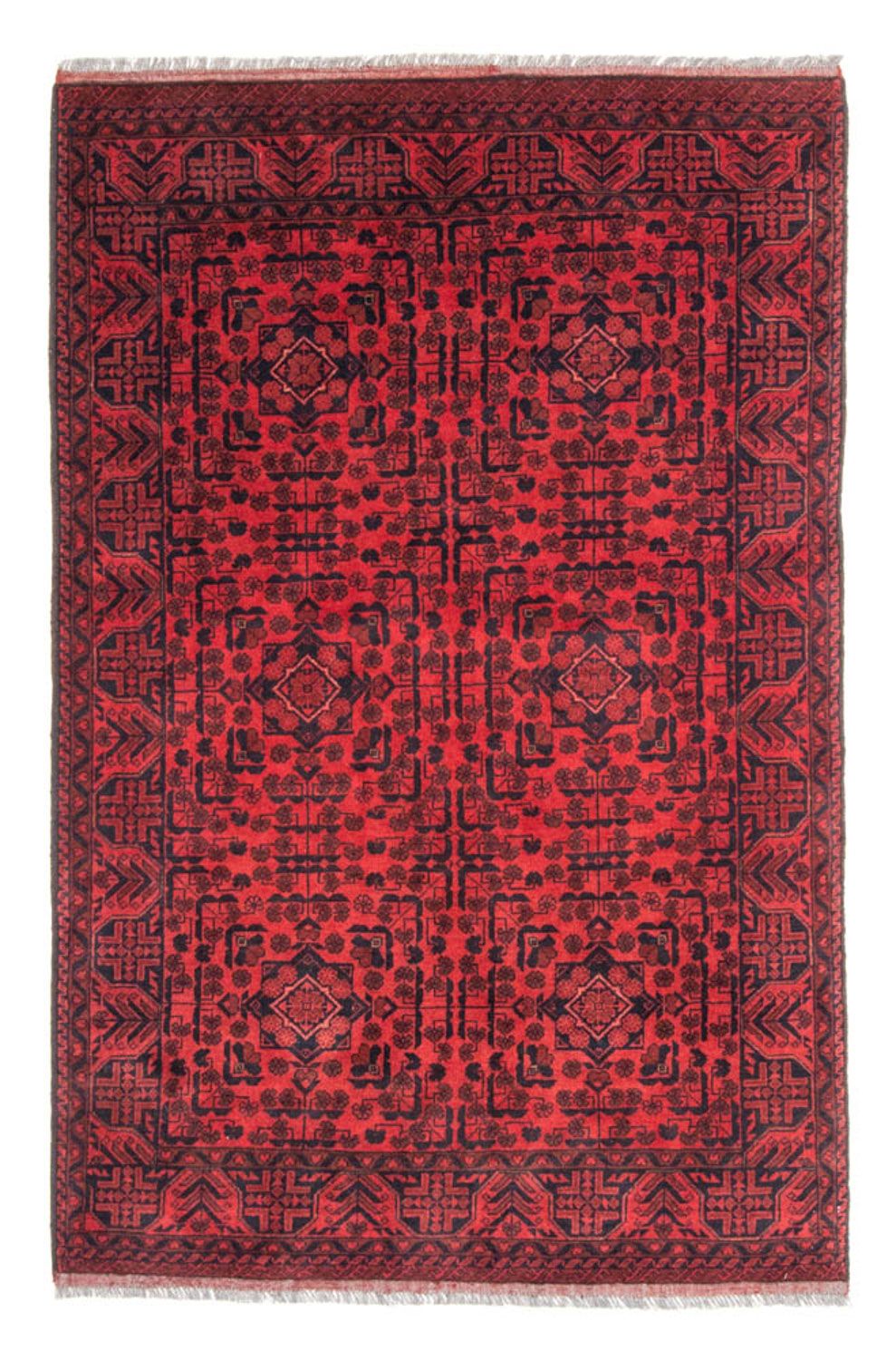 Afghansk matta - Kunduz - 187 x 122 cm - röd