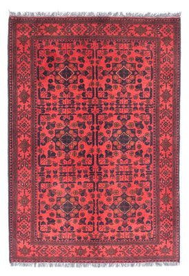 Afghansk matta - Kunduz - 149 x 103 cm - mörkröd